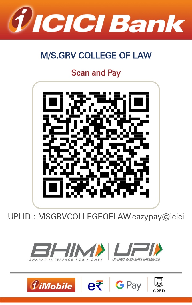 ICICI Bank Scan and Pay QR code for GRV College of Law fee payment